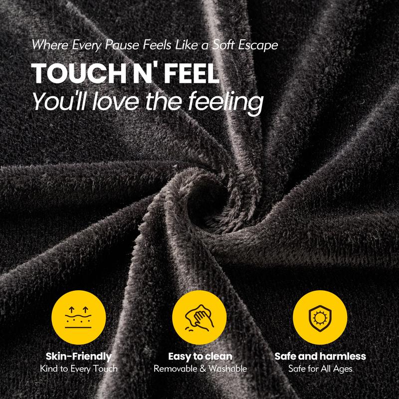 【Jumpstart Sale】Ovios Large 59" W Bean Bag Chair with Ottoman for Adults, Comfy Boneless Round Couch with Foam Filling and Plush Cover, O Shaped Fluffy Sofa Bed for Bedroom College Dorm