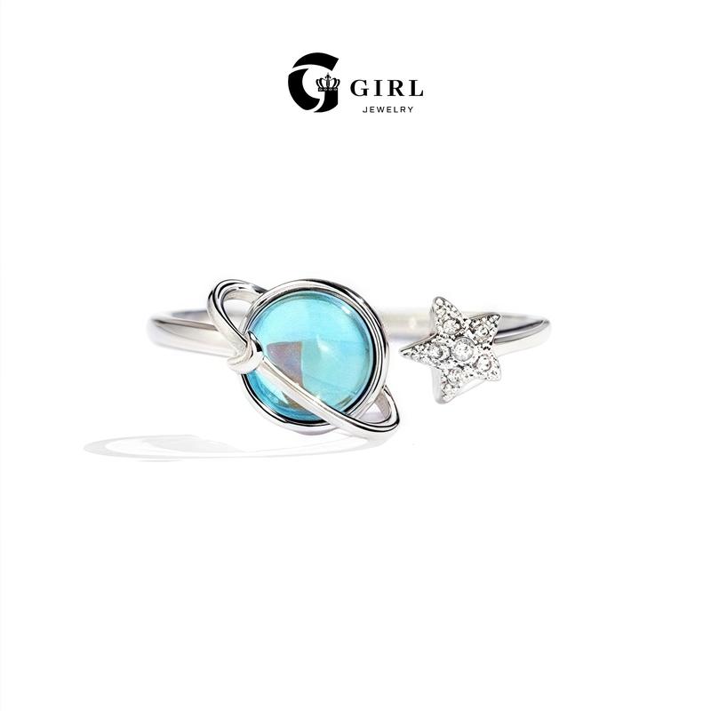 GGIRL To My Daughter - Fidget Ring Anxiety Meditation Ring for Women Star And Moon Rotatable Ring Holiday Haul Gift For The Daughter Witchy Jewelry Fashion Jewelry Gift for Holiday Haul Christmas Birthdays Anniversaries