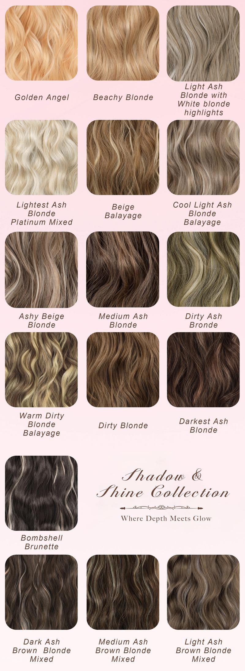 【QBEAUTY 】Invisible Clip- in Synthetic Hair Extensions Thick Natural Hairpieces Double Weft 4/3/2 Secure Clips Long Wavy Secret Hairpiece for Women