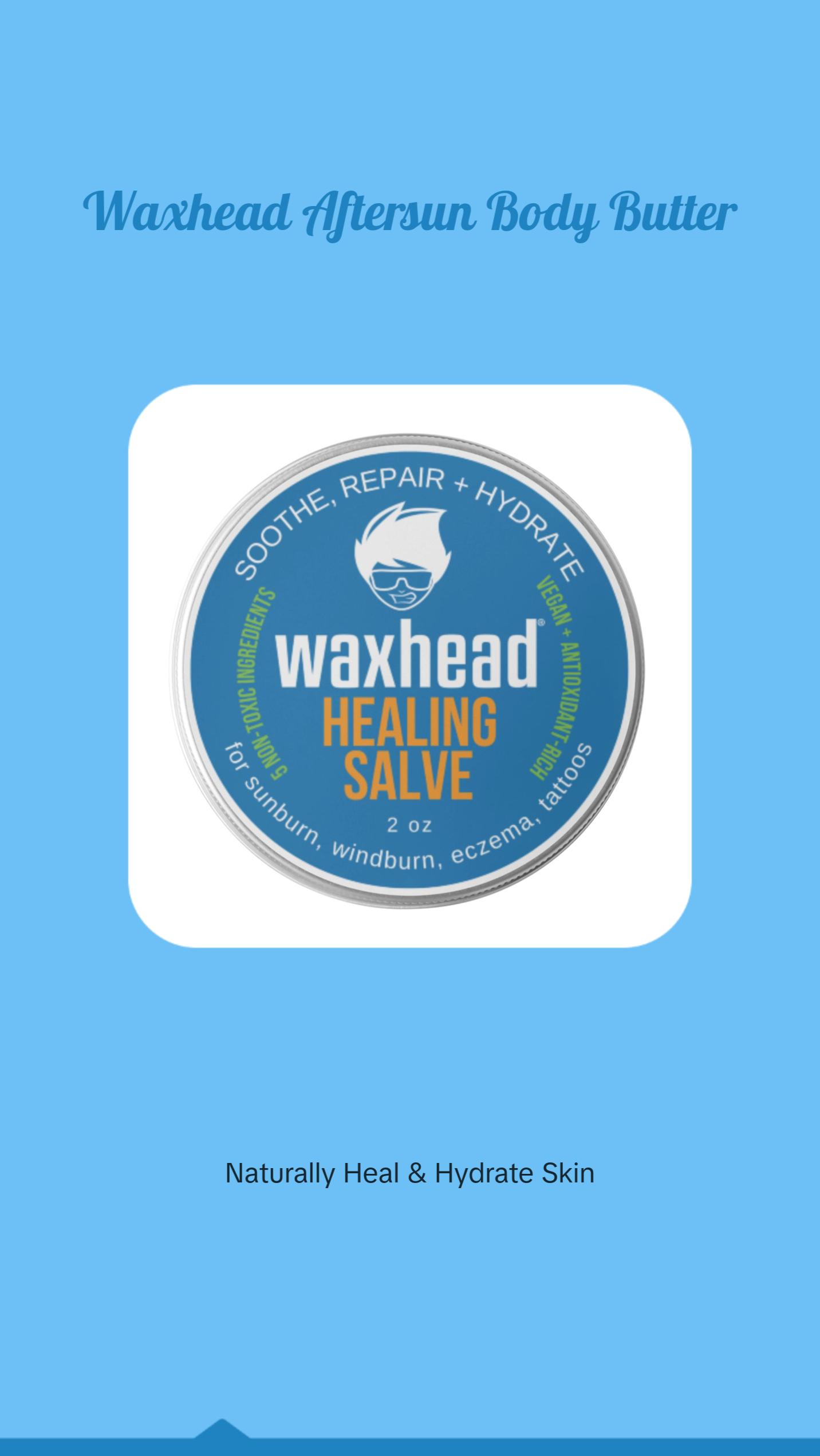 Waxhead Aftersun Body Butter for Sunburn Relief Body Care Organic Daily Lightweight Moisturize Moisturizer Repair Restore Sunflower Herbal