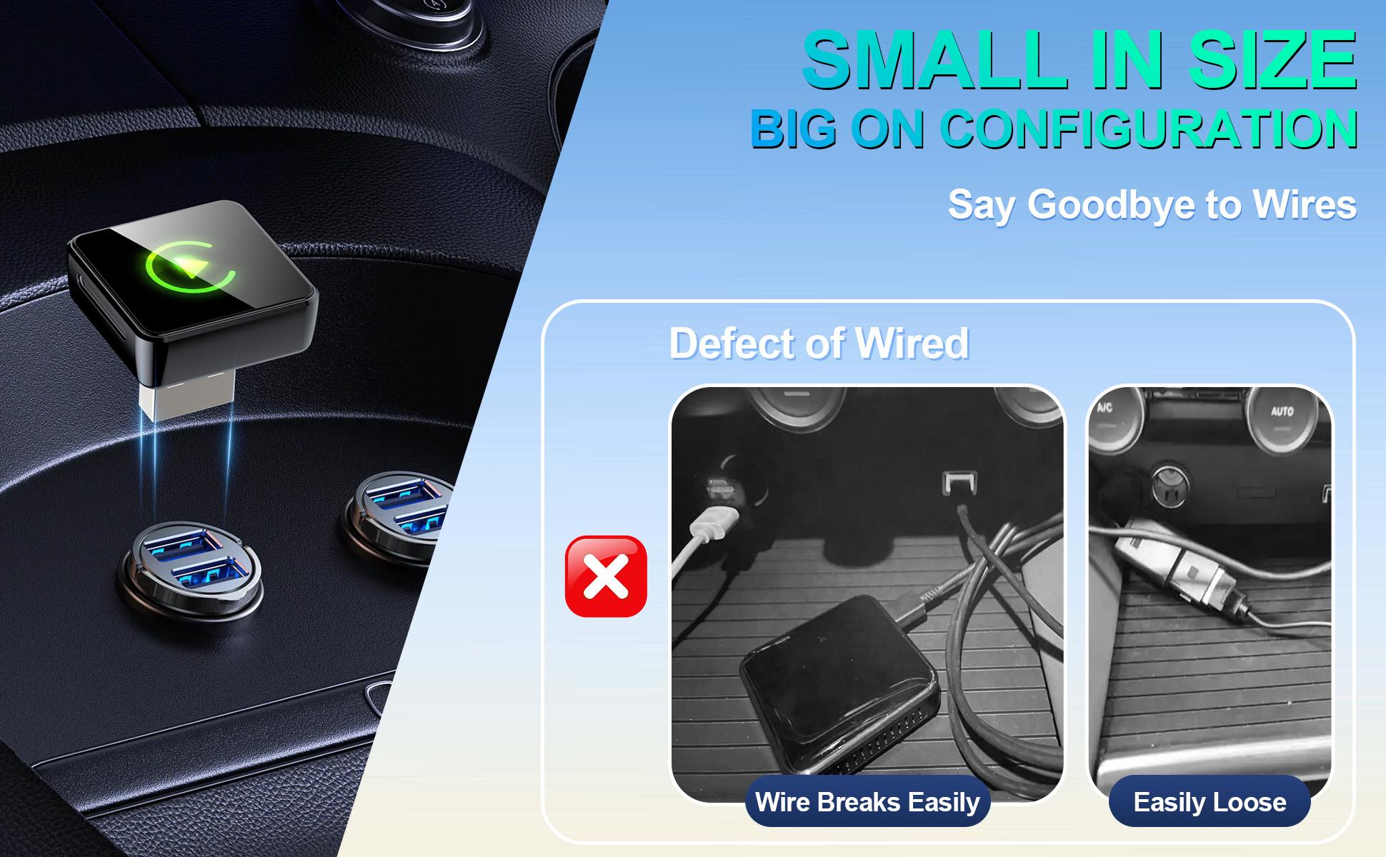 Mini Orange Cube Wireless CarPlay & Android Auto Adapter 2026 Plug & Play Fast Auto-Reconnect for Enhanced Connectivity