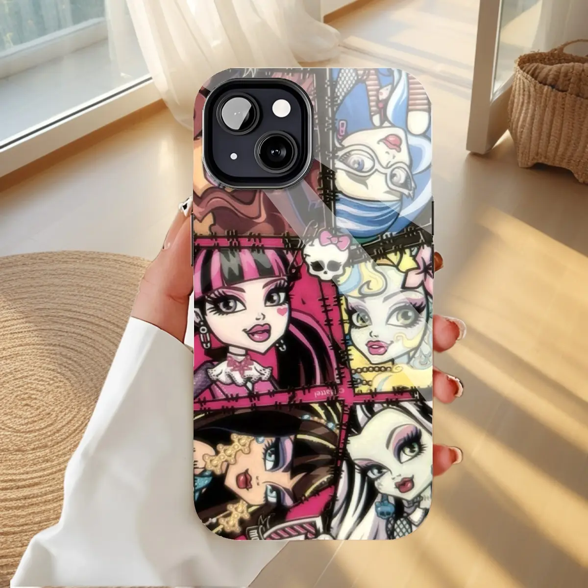 Monster High Cartoon iPhone Case, Durable Dual-Layer PBT-TPU Mobile Phone Accessory with Vivid Prints, Drop Resistance for iPhone 16/15/14/13/12/11 Pro Max/Plus, Accessories