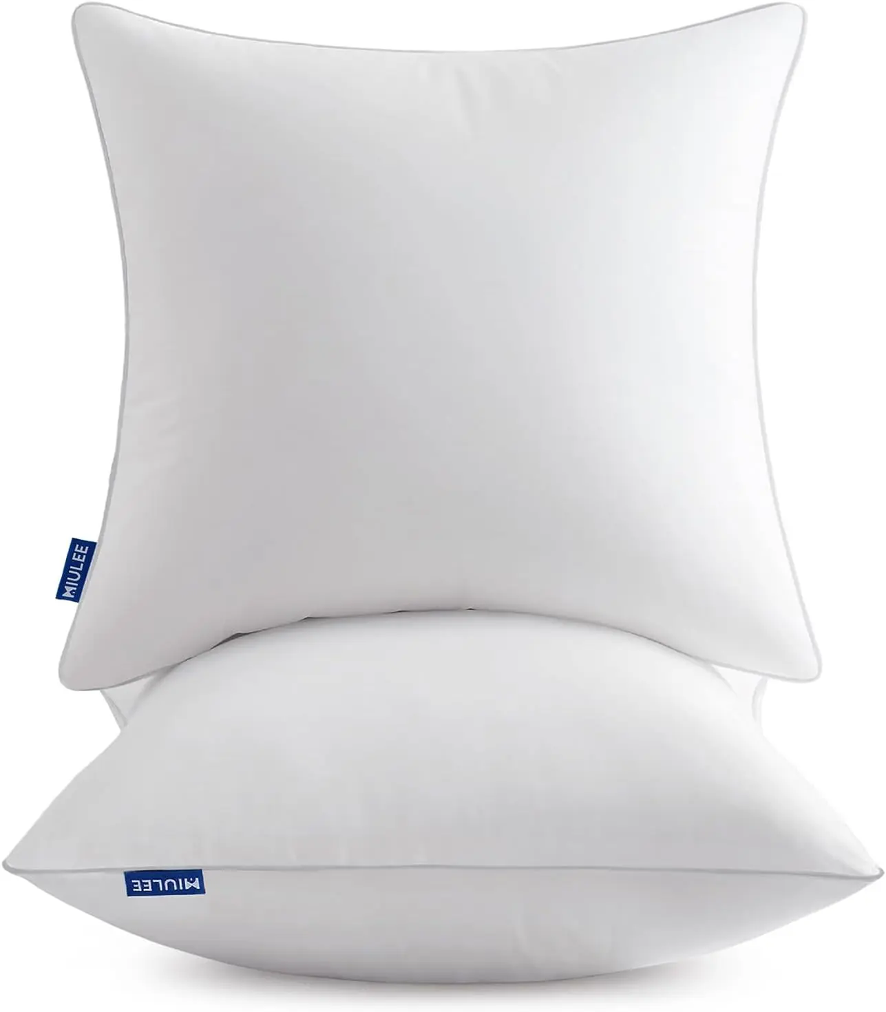 18x18 Pillow Inserts Pack of 2, Throw Pillow Inserts with 100% Cotton Cover, Square Decorative Pillow Inserts for Sofa Bed Couch Bench