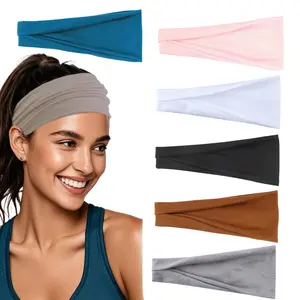 6 Pack Wide Elastic Hair Bands | Stretchy Sweatbands Hair Bands | Soft Sports Thin Head Bands | Non-Slip Accessories Bands for Fashion, Washing Face, Workouts, Yoga, Daily Use