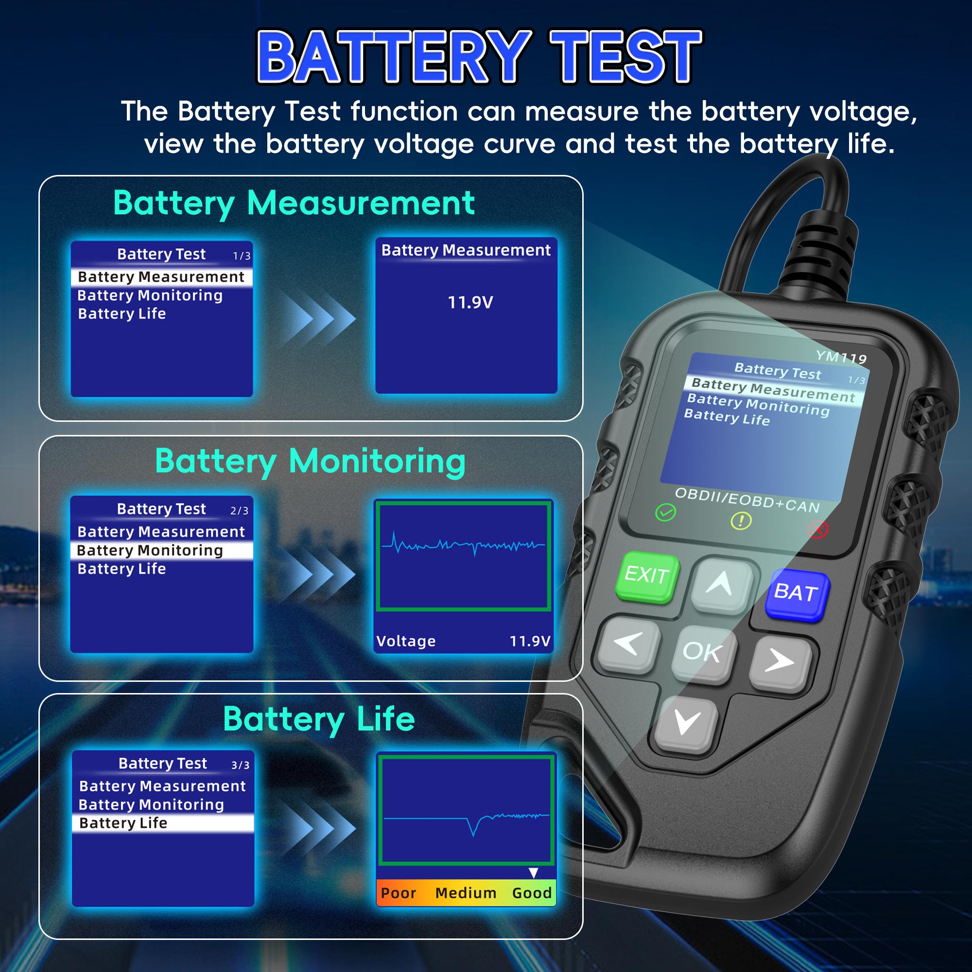 Auto Scan OBD2 tool, One-Touch Engine Light Diagnosis, Reset Fault Codes, I/M Ready, Full Mode Diagnosis, Compatible with 1996-Now Models