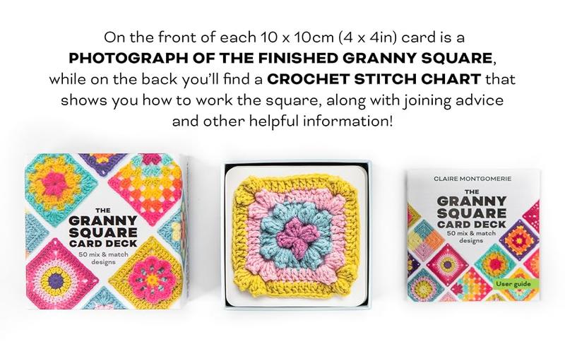 【Upgraded version】 The Granny Square Card Deck - 50 Mix & Match Designs,Crochet Kit for Beginners,Crochet Granny Squares Book, Crochet Kit for Beginners, The Granny Square Card Deck