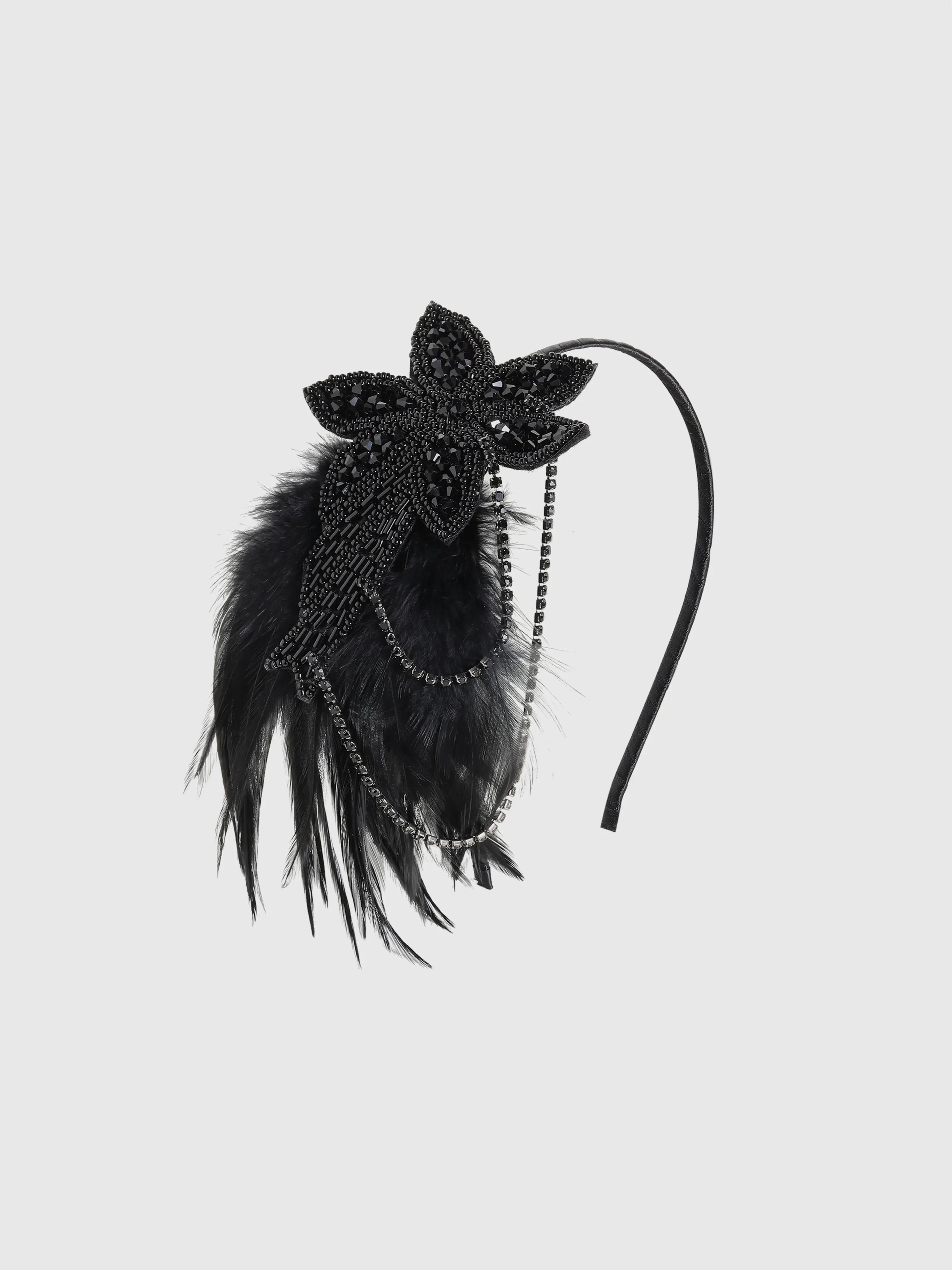 BABEYOND 1920s Flapper Headband, Feather Gatsby Headpiece Hair Accessories