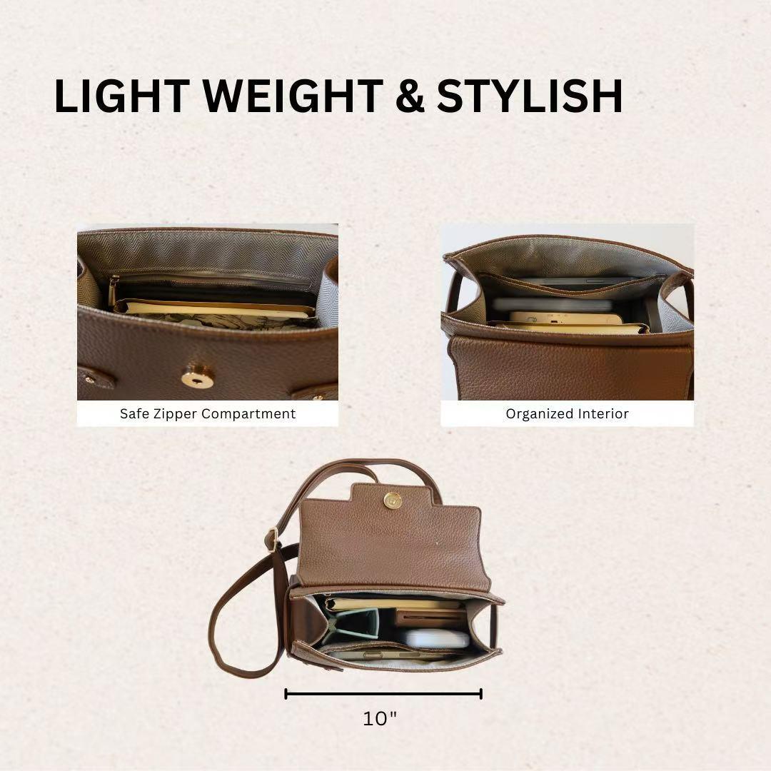 Women’s Multi-Color Elegant Textured Zipper Shoulder Bag – Structured Vegan Leather Top Handle Purse with Gold Lock Closure, Adjustable Strap, and Spacious Capacity for Everyday Use