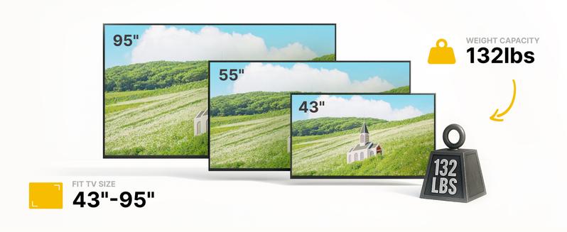 MonTEK Full Motion TV Wall Mount for 43–95 Inch TVs, Pre-Assembled TV Mount with Tool-Free Tilt, Swivel, Extension, Max VESA 800 x 400mm and 132 lbs, 16″/18″ Wood Studs