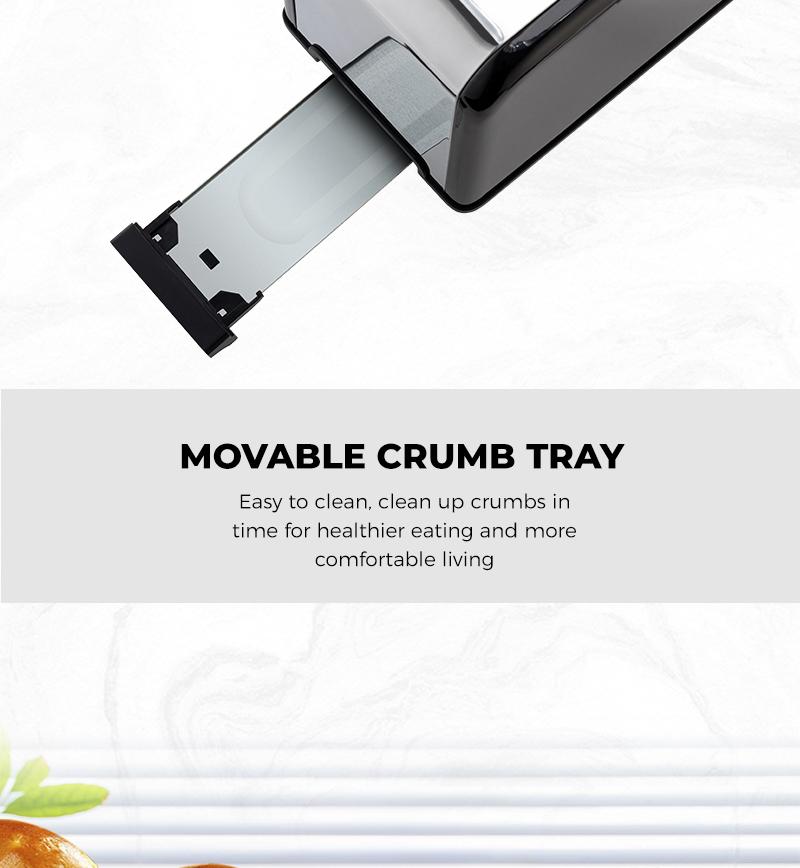 Pukomc Toaster 4 Slice with Wide Slots for Bagels, Waffles & Toast, 6 Browning Levels, Stainless Steel, WT-8500 Black (1500W) Breakfast Sandwich Maker Toastie Machine Kitchen Appliances