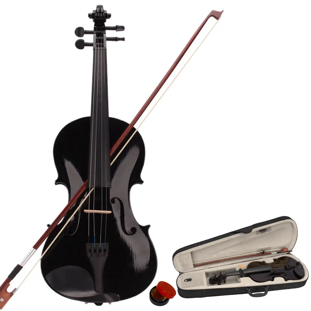 4/4 Basswood Violin for Beginners - Music Instrument with Hard Case, Maple Bow, Rosin, and Chin Rest 4/4 Basswood Violin for Beginners - Music Instrument with Hard Case, Maple Bow, Rosin, and Chin Rest
