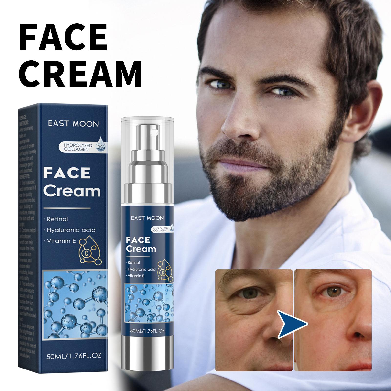 Men's Face Cream Moisturizer - Anti-Aging Cream For Men, Collagen, Retinol & Hyaluronic Acid - Day & Night - Facial Skin Care- Anti Wrinkle Daily Gentle
