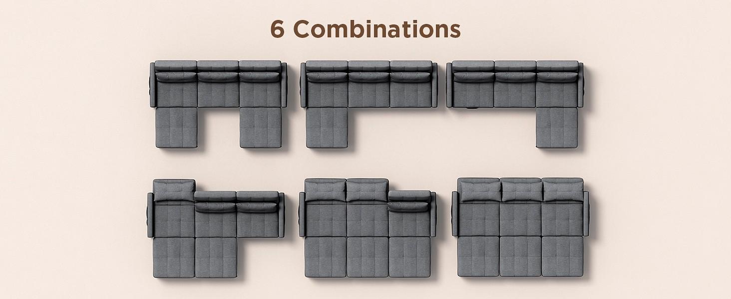 Gizoon Sectional Sleeper Sofa, 84 Inch Pull Out Couch with Adjustment Backrest & Ottoman, Convertible Sectional Couch Bed for Living Room, Guest Room, Dark Grey home deco