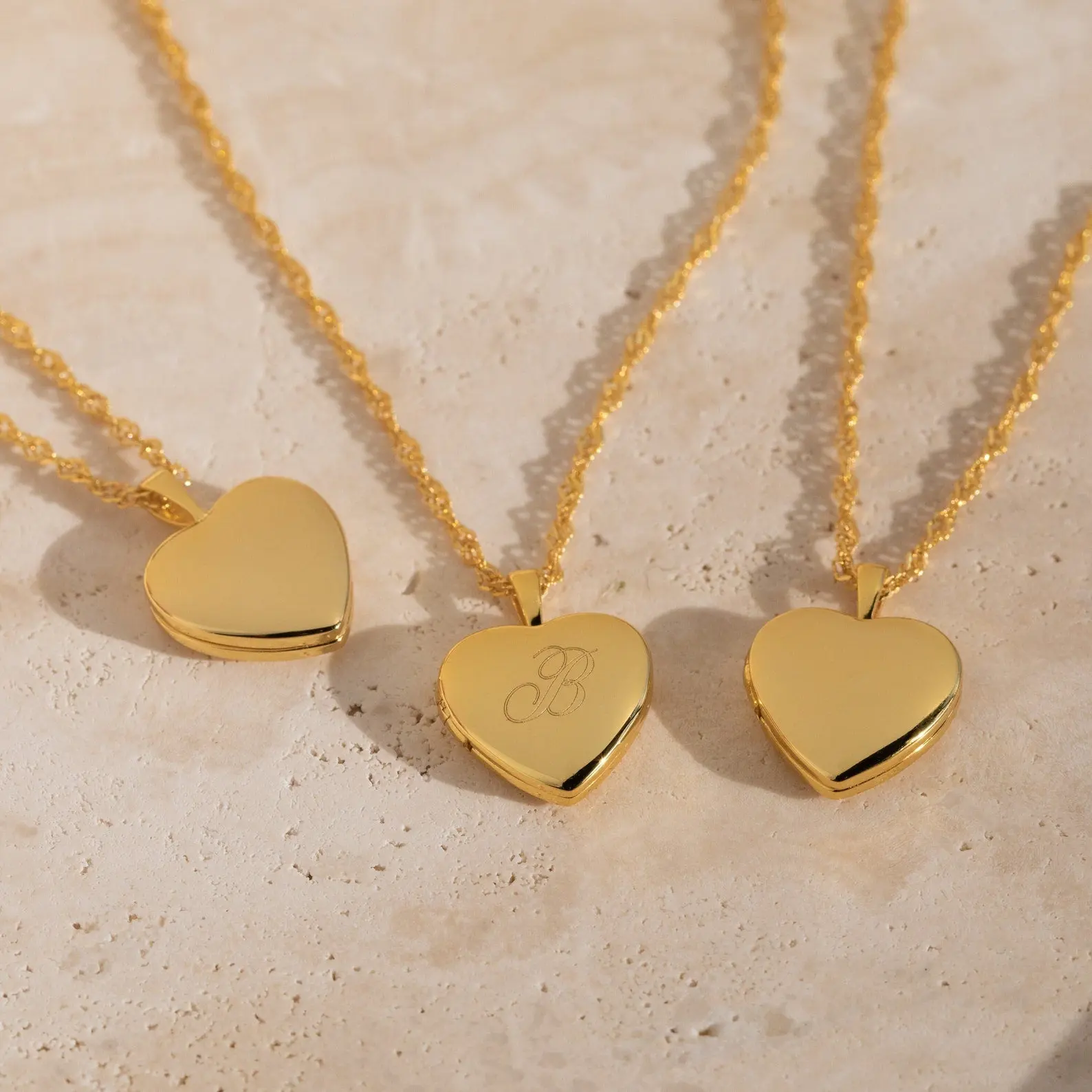 Initial Heart Locket Necklace by Caitlyn Minimalist - Custom Engraved Letter Pendant Necklace in Gold & Silver - Personalized Jewelry - Anniversary Gift for Her