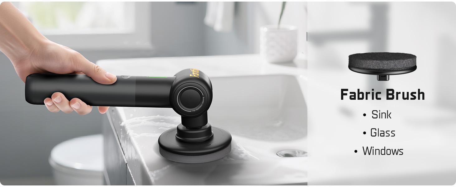 Fanttik G9 Pro Electric Scrubberbrush with VoltiPulse Motor Dual-Speed Control 6 Brush Heads Adjustable Angle IPX7 Waterproof Type-C Charging for Bathroom Tile Grout Cleaning Tools