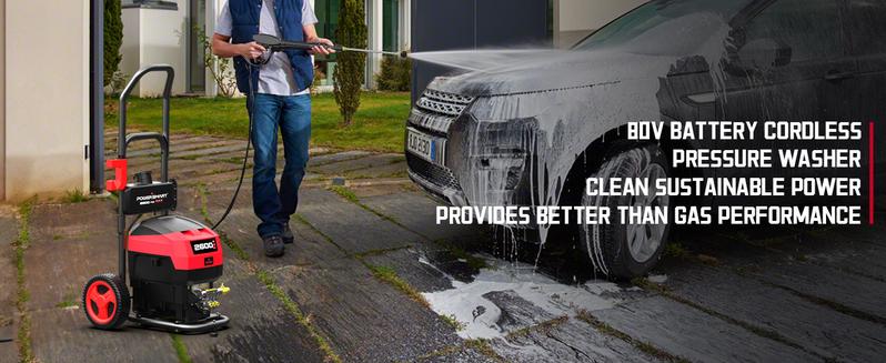 PowerSmart 80V Electric Cordless Pressure Washer, Up to 2600PSI, 1.2GPM, 5-in-1 Nozzle, 1.5L Onboard Soap Tank, Electric Power Washer with 6.0AH Battery and Charger for Decks, Cars, Fences, and Cleaning,Car Wash,Safe Operation(HB2840)