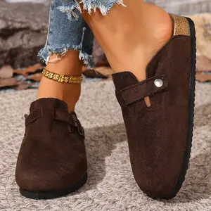 Women's Soft Suede Slip-On Mules Slippers Retro Clogs Indoor Outdoor Shoes Ideal for Jeans & Dresses Springfresh