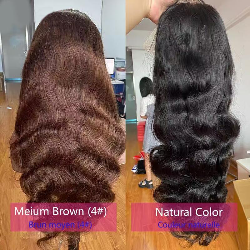 Bling Hair Brazilian 13X4 Chocolate Brown Deep Wave Lace Front Wigs Human Hair 13X6 Lace Front Wigs Human Hair Pre Plucked HD Transparent Lace Frontal Wigs For Women