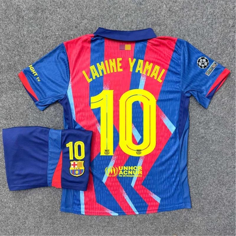 Barcelona football kit for the 2025/2026 season – Made from high-quality polyester fabric, meeting professional match standards.