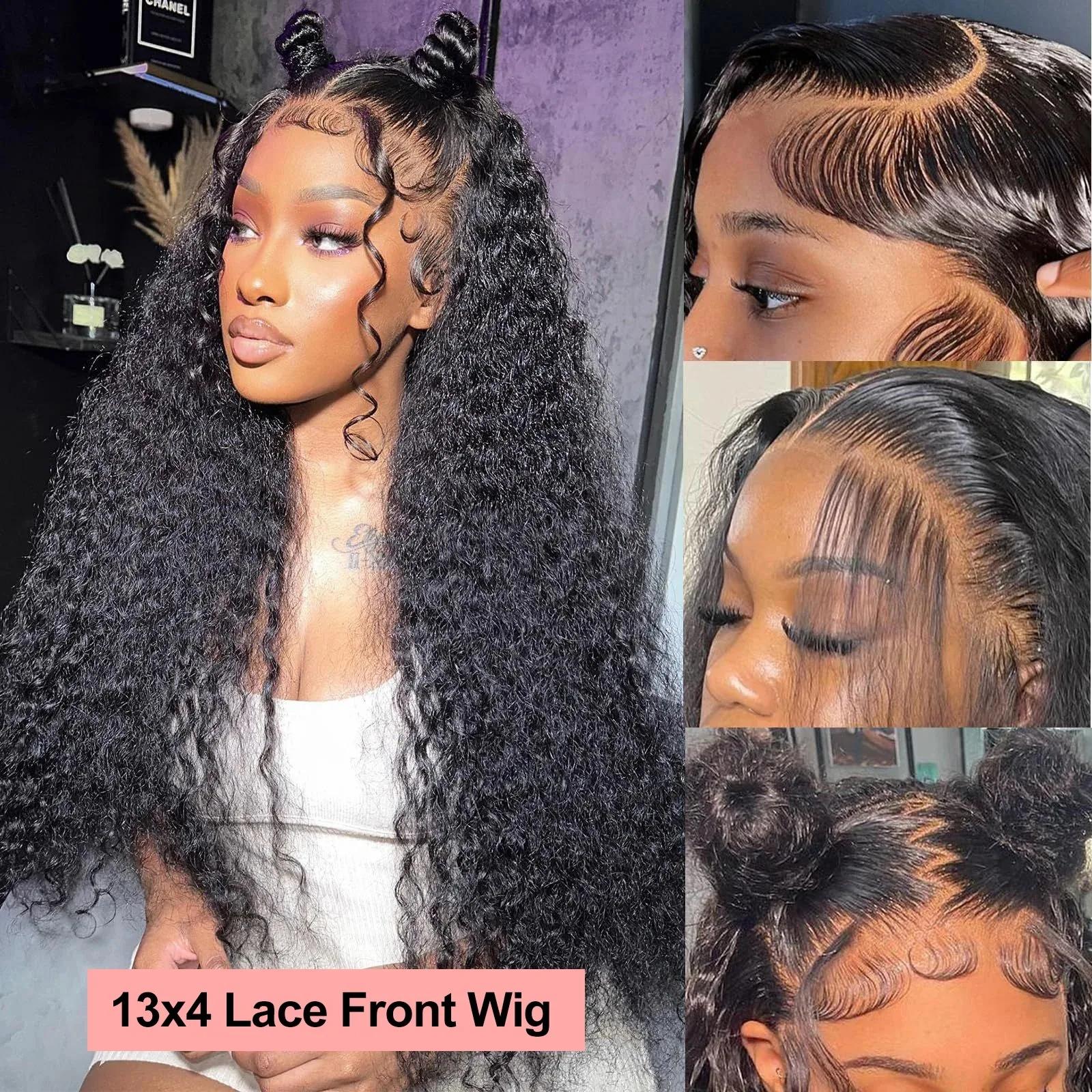 Bling Hair 38inch Deep Wave 13x6 13x4 Transparent Lace Front Hd Lace Frontal Wig Pre Plucked Lace Frontal Brazilian Human Hair Wigs 180% Density for Women TikTokShopBlackFriday