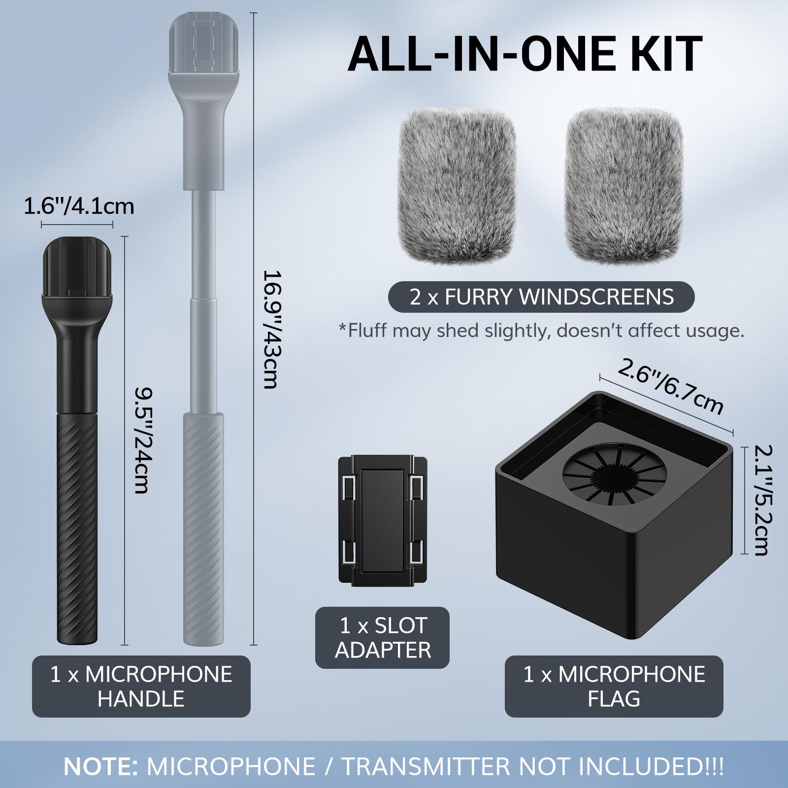 TONOR TP20/TP40 Handheld Adapter for DJI Rode Microphone, Most Wireless Lavalier Mics Compatible, Microphone Not Included