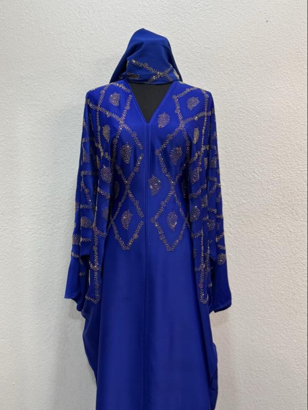 Dubai Butterfly Style Abaya - with Intricate Embellishments and Long Sleeves