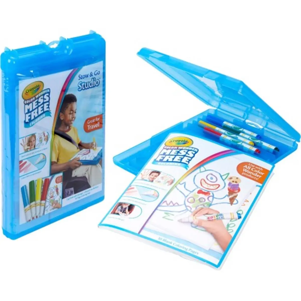 Crayola 75-2580 Color Wonder Stow N Go, Mess-Free On-The-Go Creativity Tool, Office Stationery Writing Accessory, Kids Coloring Book, Coloring Kit