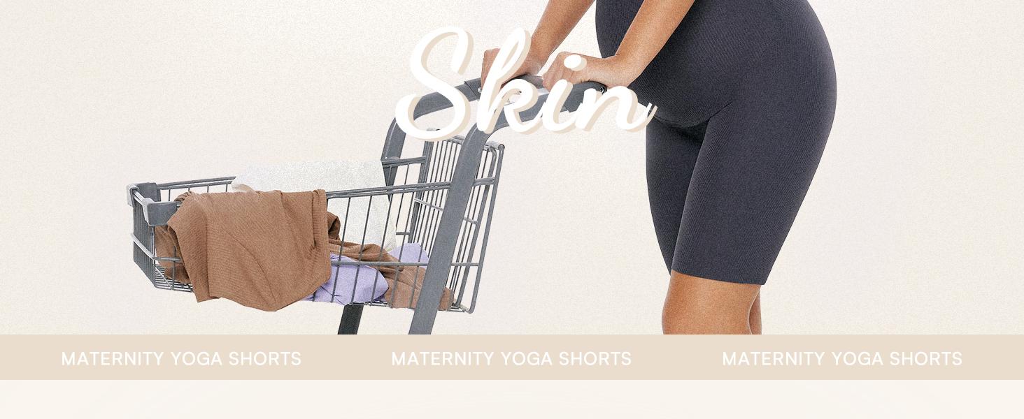 POSHDIVAH Ribbed Maternity Biker Shorts Over The Belly for Women - 8" Buttery Soft Pregnancy Workout Athletic Short Leggings summer clothes