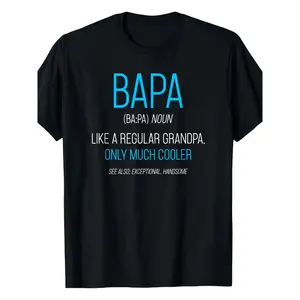 Bapa Gift Like A Regular Grandpa Cooler T-Shirt - Soft Breathable Unisex Casual Tee with Grandfather & Graphic, S-XXXL Sizes, Classic Black Crew Neck for Men &, Ideal Gift for Dad or Grandpa Crewneck Tshirt