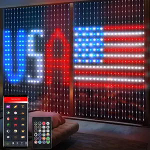 Smart LED Curtain Lights Music Sync App Remote, DIY Color-Changing Room Decor – Bedroom Window Party Gift