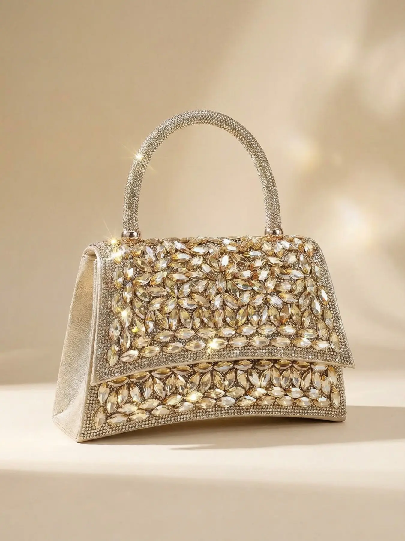 Women's Luxury Rhinestone Evening Clutch Bag, Rhinestone Embellished Purse, Sparkling Crystal Bridal Wedding Handbag with Detachable Chain Shoulder Strap, Vintage Purse, Elegant Fashion Handbag, Bling Evening Bag