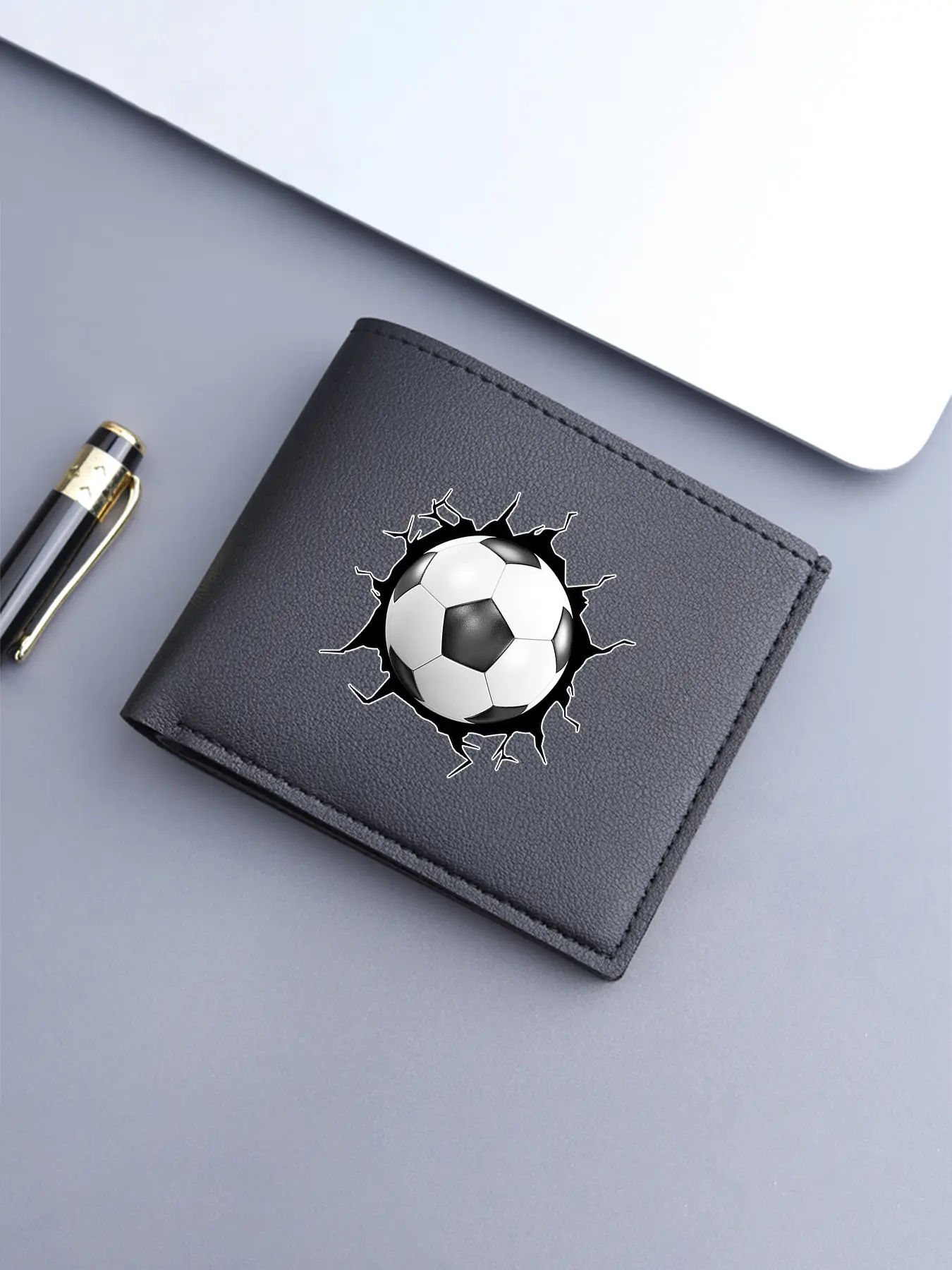 Boys Casual Football Fan Card Holder, Kids Wallet, Durable Fashion Wallet, Pu Leather Wallet. Stylish and practical wallet for boys, ideal for young fans and perfect gifts for football lovers