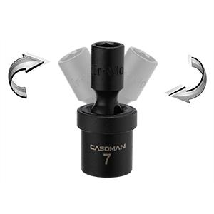 CASOMAN 1/4-Inch Drive Shallow Universal Impact Socket Set Metric 12-Piece 5mm-15mm 6-Point Cr-Mo Swivel Socket, #TikTokShopBlackFriday