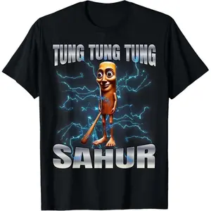 Unisex 100 Cotton Graphic Tee with Tung Tung Tung Sahur Design Comfortable Trendy T Shirt for Men and Women