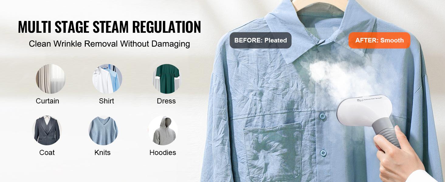 VEVOR Standing Steamer with Foldable Garment Hanger, TikTokShopBlackFriday, 0.5Gallon Water Tank for 90 Minutes Continuous Steaming, Heats in 45 Seconds & Auto-Stop with Fabric Brush Aluminum Rod and Easy-roll Wheels