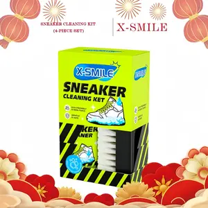 Shoe Cleaner Kit with Bottle and Brush For Fabric Cleaner For Leather, Whites, Suede and Nubuck Sneakers