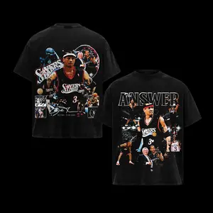 Allen Iverson The Answer Basketball Unisex T-Shirt, Sweatshirts, 100% Heavy Cotton Basketball Team T-Shirt, Basketball Legend Shirt Gift For True Basketball Fans Graphic Tees Streetwear Outfit