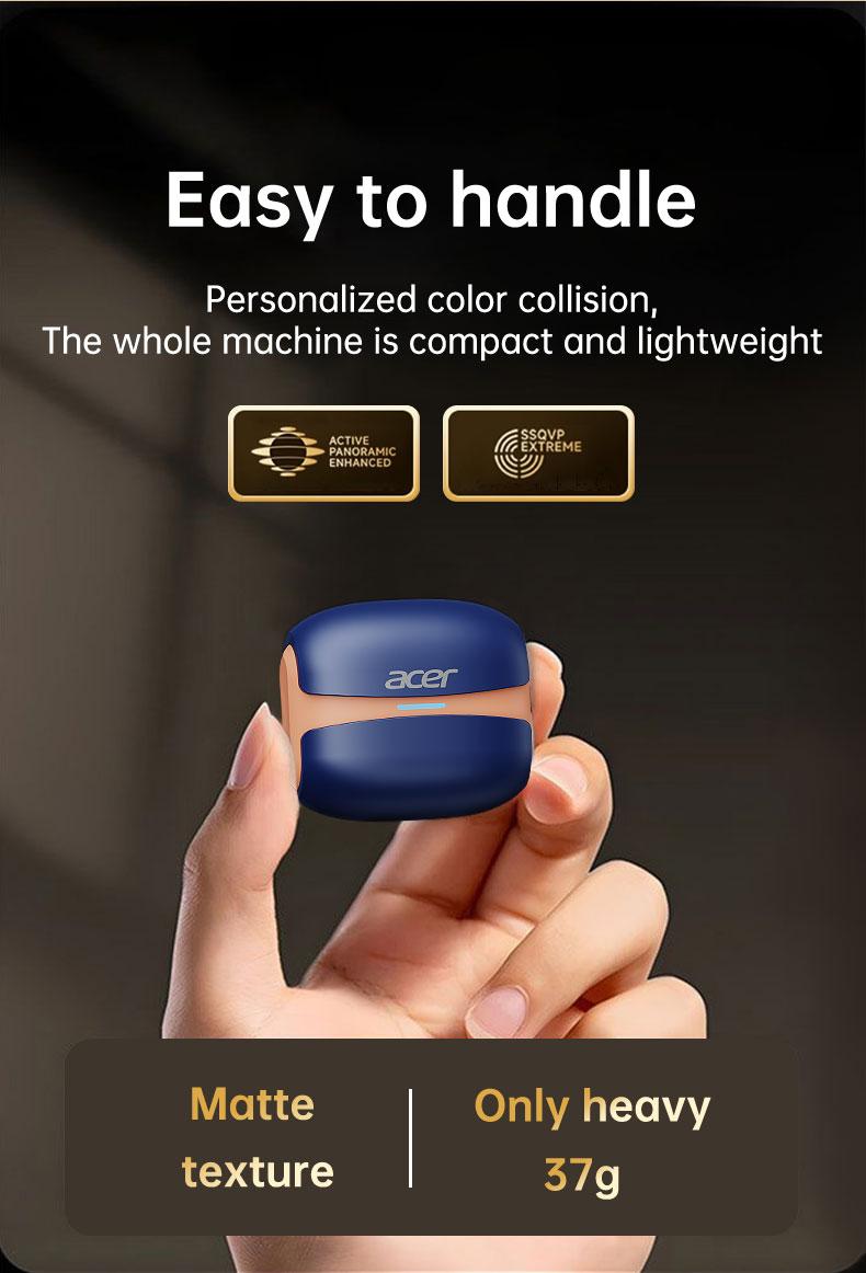 Acer OHR548 Smart Noise Cancelling Earbuds, Wireless Stereo Earphones, Extra Long Battery Life, Universal Fit for Men and Women, Comfortable Wear, Noise Isolation Headphones, Compact Headset Design,   Bt.  noise cancelling headphones Audio Blue Electronic