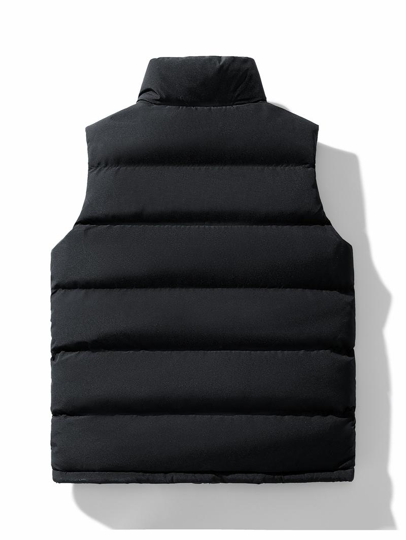 Mens Vest Jacket Warm Sleeveless Jackets Winter Waterproof Zipper Coat Autumn Stand-up Collar Casual Waistcoat Brand ClothingPlease check the size chart before purchasing.