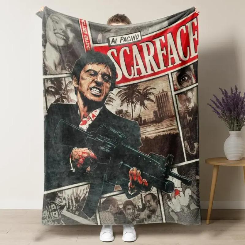 Tony Montana Action Scene Flannel Blanket Aesthetic Room Decor Soft Cozy Movie Theme Throw Blanket for Bedroom Sofa Couch Dorm Men Fans Birthday Christmas Holiday Gift Tony Montana Action Scene Flannel Blanket Aesthetic Room Decor Soft Cozy Movie Theme Throw Blanket for Bedroom Sofa Couch Dorm Men Fans Birthday Christmas Holiday Gift