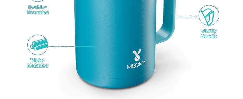 Meoky 14oz Insulated Coffee Mug:Stainless steel body with Tritan lid, double-walled vacuum cup,hot water mug suitable for indoor and office use,Valentine's Day gift.