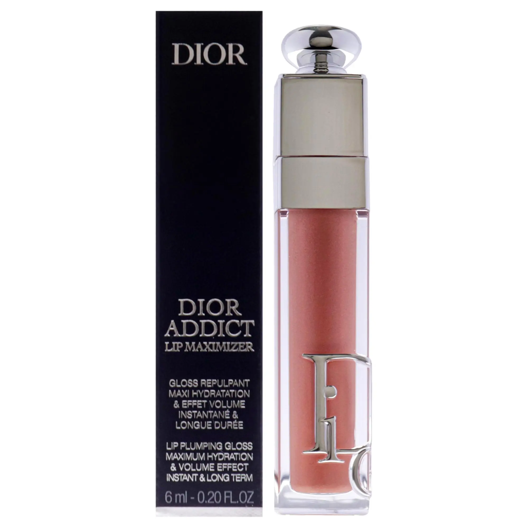 Dior Addict Lip Maximizer, Shimmering Gloss to Maximize Volume, Makeup for Women, 014 Shimmer Macadamia, 0.2 oz, Compact, Maximize Lip Volume