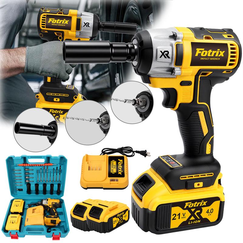 Fotrix Electric Wrench  in Cardboard Box 21V Li-ion Battery Max 6.8Ah Impact Wrench with 4.0Ah Battery High-Power Brushless Impact Wrench with High-Capacity Lithium Battery impact wrench power tools ryobi tools bit storage cleat impact wrench Cordless