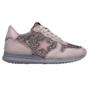 Vintage Havana Womens Splendid Glitter Lace Up Sneakers Shoes Casual - Purple