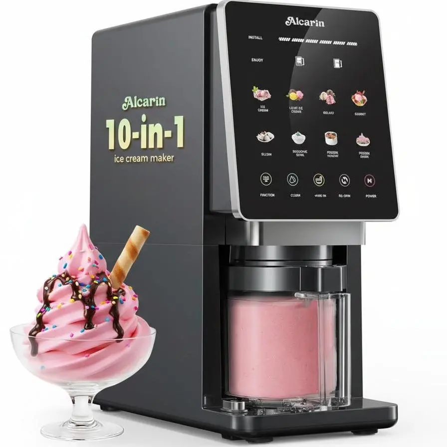 10-Function Electric Ice Cream Maker with Dedicated Cleaning Program, 8 Preset Programs + Mix-In & Re-Spin, Homemade Ice Cream, Gelato, Froyo & More, High-Protein, Keto, Vegan & Dairy-Free Options