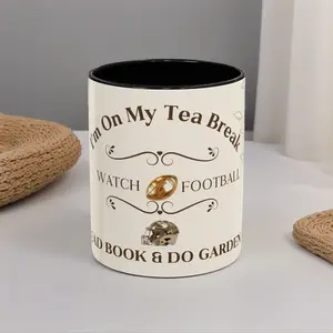 I'm On My Tea Break Watch Football Read Book Do Garden Mug Microwave Safe Ceramic 11oz 15oz Dishwasher Safe Gifts for Real Fans Father's Day Mother's Day Christmas
