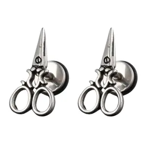 Scissors Fake Plugs - Pair - 316L Stainless Steel