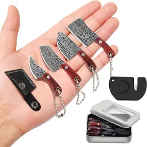 Mini Knife Set, 5 Count/set Pocket Knife Set with Storage Box, Portable Set for outdoor camping Hiking, Kitchen Supplies. Folding Pocket Knives meat cleavers
