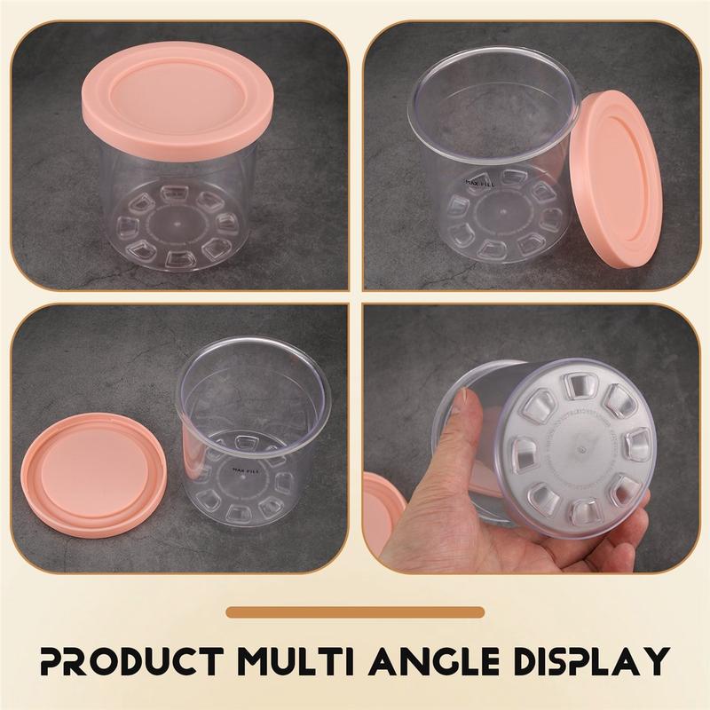 Ice Cream Pints Cup, Ice Cream Containers with Lids for Ninja Creami Pints NC301 NC300 NC299AMZ Series Ice Cream Maker