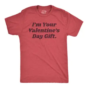 Mens Im Your Valentines Day Gift Sarcastic Funny Valentine Day T Shirts Mens Funny T Shirts Cool Vintage Fashion T-Shirt Gift Classic Menswear Love Apparel for Men Funny Sarcastic Short Sleeve Novelty Tees for Red - GIFT